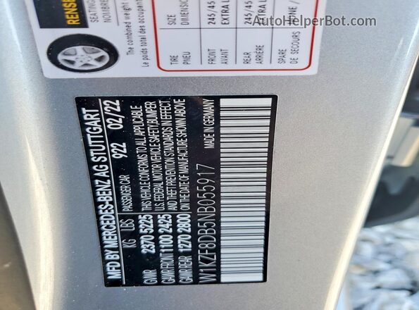 W1KZF8DB5NB055917 2022 MERCEDES-BENZ E Серебряный Вид подкапотного пространства