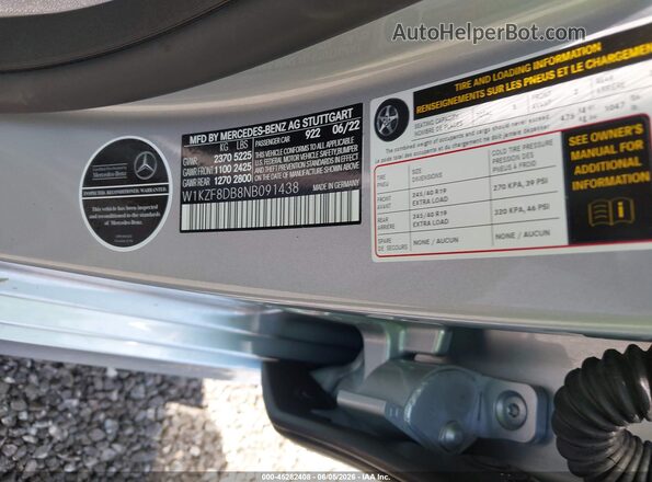 W1KZF8DB8NB091438 2022 MERCEDES-BENZ E-CLASS Silver Engine compartment view