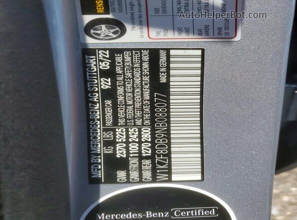 W1KZF8DB9NB088077 2022 MERCEDES-BENZ E Silver Widok komory silnika