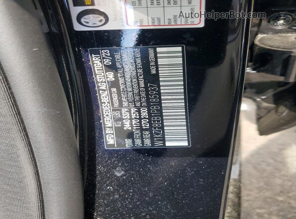 W1KZF8EB1PB185937 2023 MERCEDES-BENZ E Black VIN კოდის სტიკერის ხედი