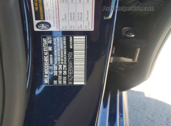 W1KZF8EB5MA975906 2021 MERCEDES-BENZ E Blue 