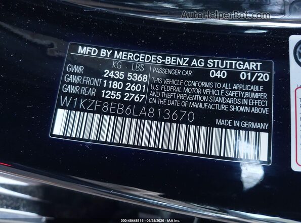 W1KZF8EB6LA813670 2020 MERCEDES-BENZ E-CLASS Black Widok komory silnika
