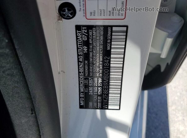 W1KZF8EB9MB001842 2021 MERCEDES-BENZ E White Widok komory silnika