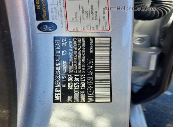 W1KZF8KB5LA824969 2020 MERCEDES-BENZ E Silver Vista del compartimento del motor