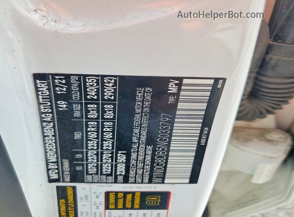 W1N0G8DB5NG033797 2022 MERCEDES-BENZ GLC-CLASS White Вид наклейки з VIN-кодом