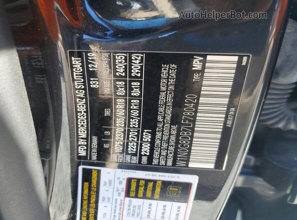W1N0G8DB7LF780420 2020 MERCEDES-BENZ GLC-CLASS Черный Вид наклейки с VIN-кодом