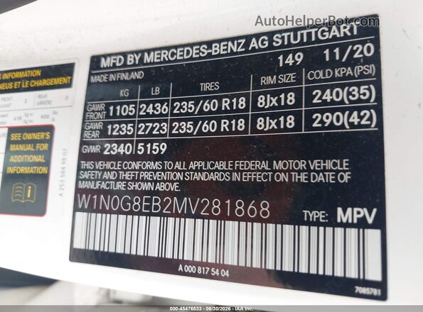 W1N0G8EB2MV281868 2021 MERCEDES-BENZ GLC 300 Белый Вид подкапотного пространства