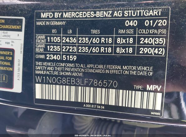 W1N0G8EB3LF786570 2020 MERCEDES-BENZ GLC 300 Black Engine compartment view