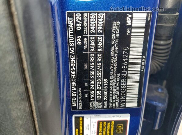 W1N0G8EB3LF864278 2020 MERCEDES-BENZ GLC-CLASS Blue Вид підкапотного простору