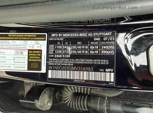 W1N0G8EB3MV316983 2021 MERCEDES-BENZ GLC-CLASS Черный Вид панели приборов