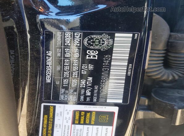 W1N0G8EB8MV319426 2021 MERCEDES-BENZ GLC-CLASS Black Widok naklejki z numerem VIN