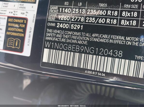 W1N0G8EB9NG120438 2022 MERCEDES-BENZ GLC 300 Blue Widok komory silnika