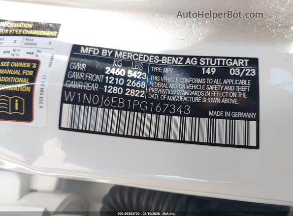 W1N0J6EB1PG167343 2023 MERCEDES-BENZ AMG GLC 43 White Vista del compartimento del motor