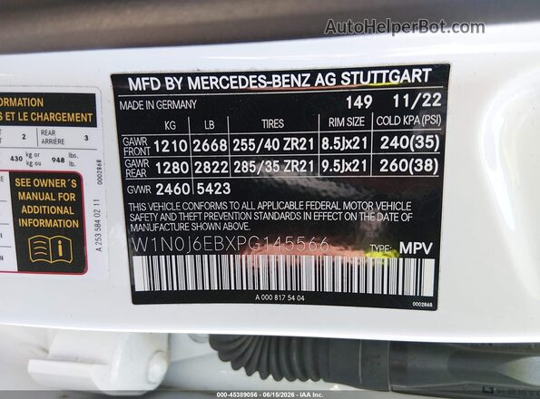 W1N0J6EBXPG145566 2023 MERCEDES-BENZ AMG GLC 43 White Vista del compartimento del motor