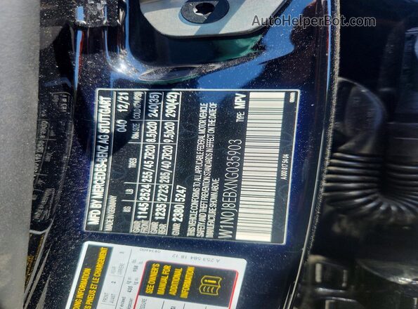 W1N0J8EBXNG035903 2022 MERCEDES-BENZ GLC-CLASS Black VIN կոդի պիտակի տեսք