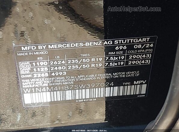 W1N4M4HB7SW397024 2025 MERCEDES-BENZ GLB-CLASS Black Widok komory silnika