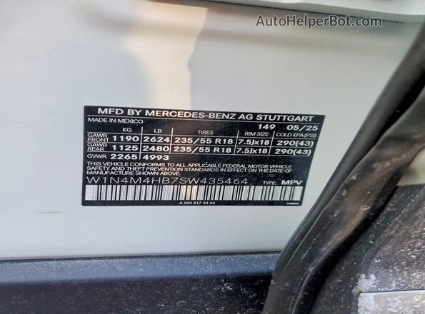 W1N4M4HB7SW435464 2025 MERCEDES-BENZ GLB-CLASS White Շարժիչի բաժամունքի տեսք