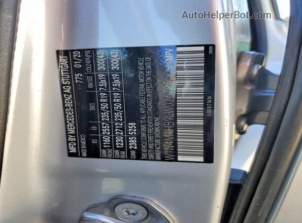 W1N4M4HB9LW026786 2020 MERCEDES-BENZ GLB-CLASS Silver სალონის 360-გრადუსიანი ხედი