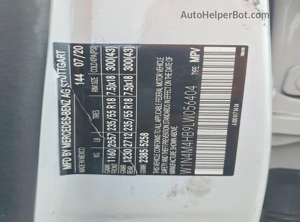 W1N4M4HB9LW056404 2020 MERCEDES-BENZ GLB-CLASS White 