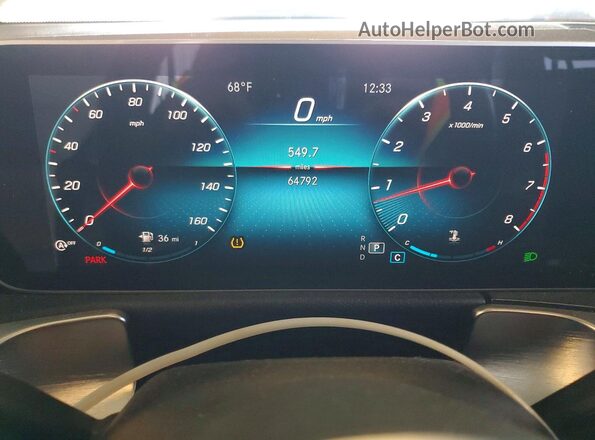 W1N4M4HBXMW099747 2021 MERCEDES-BENZ GLB-CLASS Gray Widok zestawu wskaźników