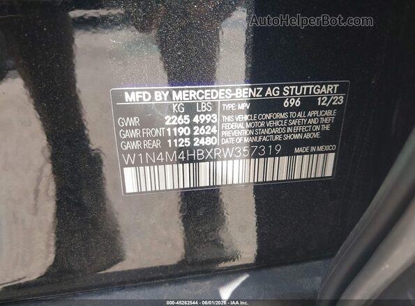 W1N4M4HBXRW357319 2024 MERCEDES-BENZ GLB-CLASS Black Engine compartment view