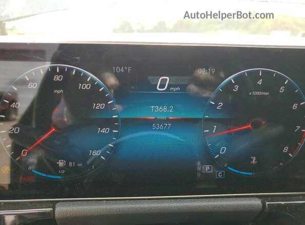 W1N4N4HB2MJ190036 2021 MERCEDES-BENZ GLA Blue Instrument cluster view