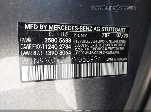 W1N9M0KB5PN053924 2023 MERCEDES-BENZ EQB 300 SUV Gray Widok komory silnika