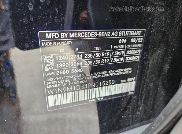 W1N9M1DB4PN015250 2023 MERCEDES-BENZ EQB Black VIN կոդի պիտակի տեսք