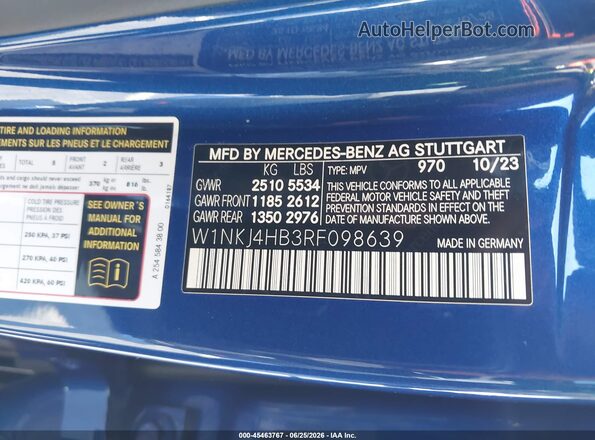 W1NKJ4HB3RF098639 2024 MERCEDES-BENZ GLC 300 Blue Vista del compartimento del motor