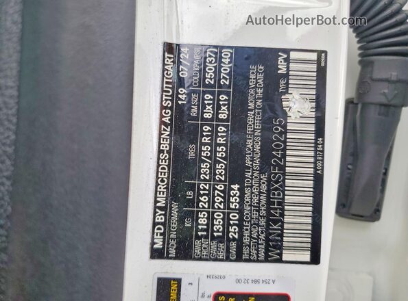 W1NKJ4HBXSF240295 2025 MERCEDES-BENZ GLC-CLASS White VIN sticker view