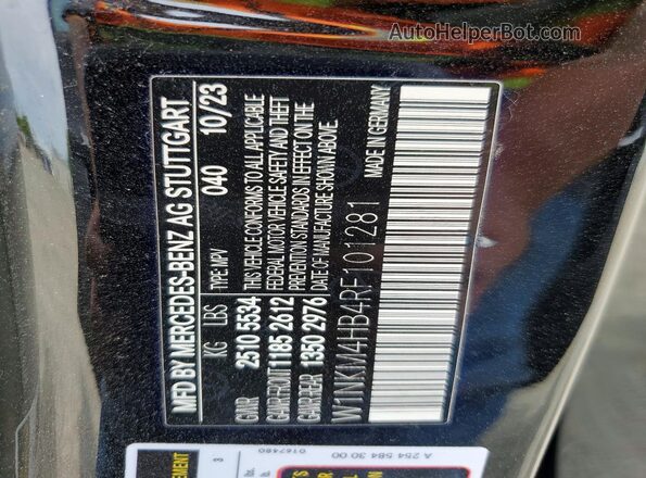 W1NKM4HB4RF101281 2024 MERCEDES-BENZ GLC-CLASS Black Widok naklejki z numerem VIN