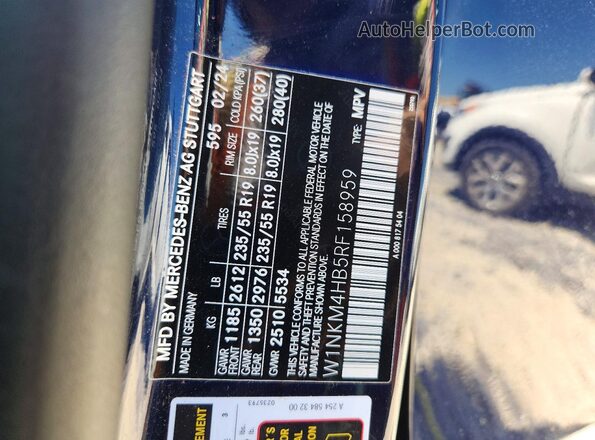 W1NKM4HB5RF158959 2024 MERCEDES-BENZ GLC-CLASS Синий Вид наклейки с VIN-кодом