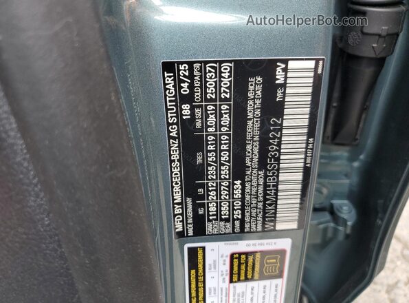 W1NKM4HB5SF394212 2025 MERCEDES-BENZ GLC-CLASS Teal Панорамний вид салону 360°