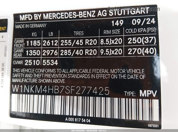 W1NKM4HB7SF277425 2025 MERCEDES-BENZ GLC 300 White Вид підкапотного простору
