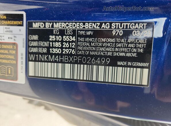 W1NKM4HBXPF026499 2023 MERCEDES-BENZ GLC-CLASS Blue VIN կոդի պիտակի տեսք