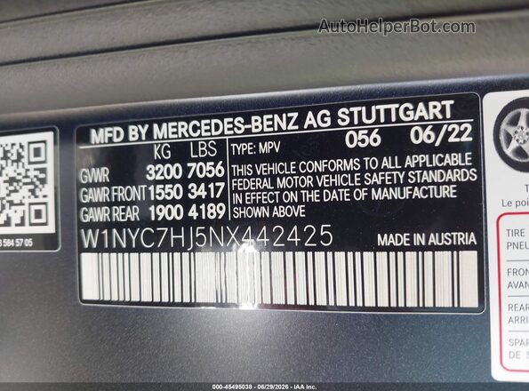 W1NYC7HJ5NX442425 2022 MERCEDES-BENZ AMG G 63 Черный Вид подкапотного пространства
