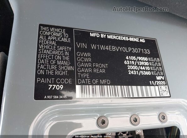 W1W4EBVY0LP307133 2020 MERCEDES-BENZ SPRINTER Blue Engine compartment view
