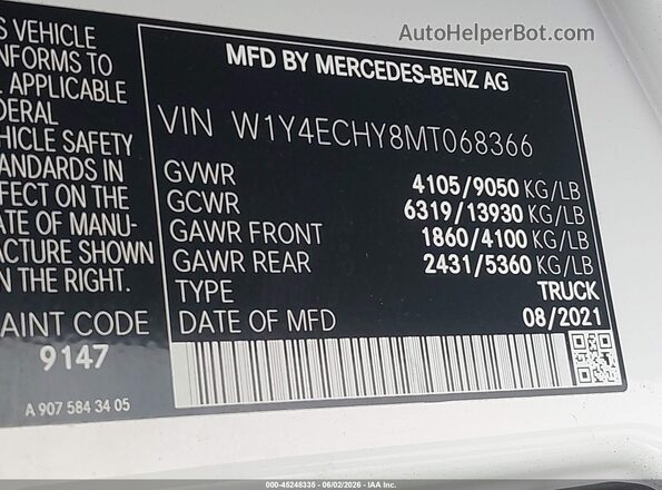 W1Y4ECHY8MT068366 2021 MERCEDES-BENZ SPRINTER White Engine compartment view