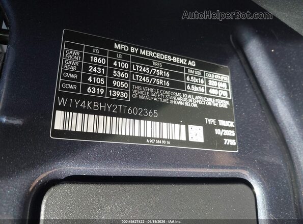 W1Y4KBHY2TT602365 2026 MERCEDES-BENZ SPRINTER Black Widok komory silnika