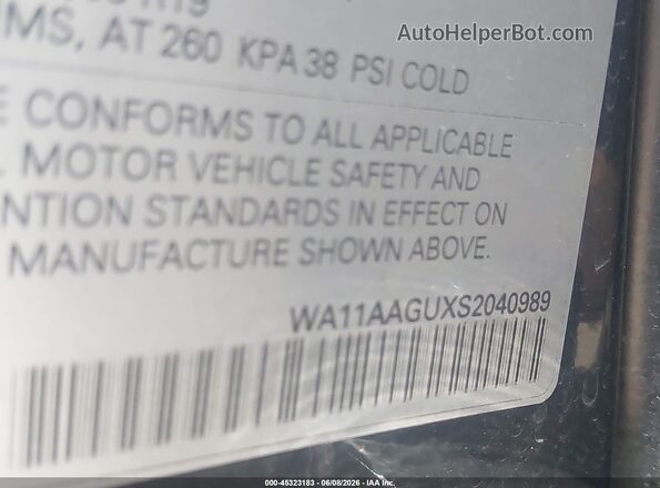 WA11AAGUXS2040989 2025 AUDI ALL Gray Вид підкапотного простору