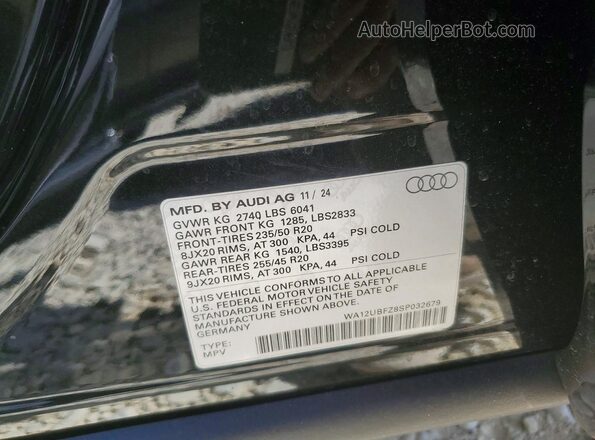 WA12UBFZ8SP032679 2025 AUDI Q4 Black 