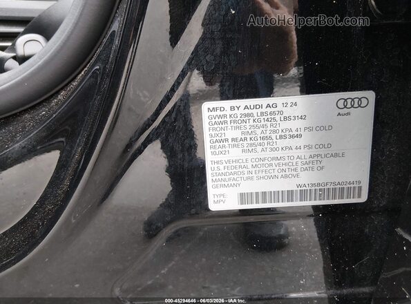 WA135BGF7SA024419 2025 AUDI SQ6 Black Widok komory silnika