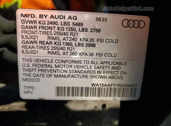 WA15AAFY1R2004057 2024 AUDI Q5 Black Շարժիչի բաժամունքի տեսք