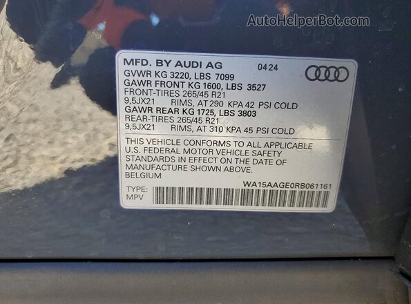 WA15AAGE0RB061161 2024 AUDI Q8 Gray 