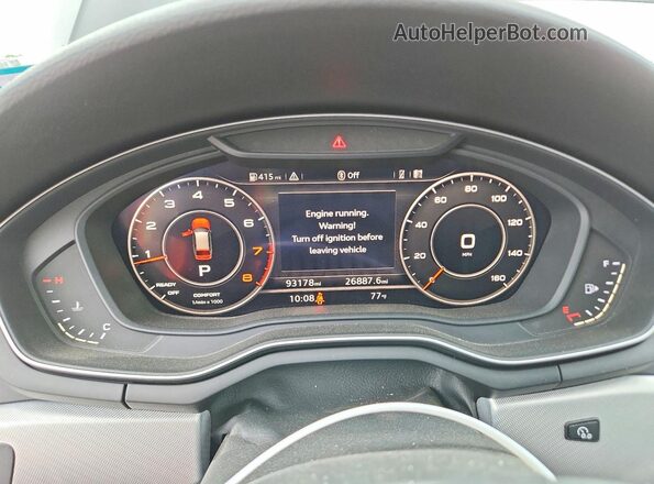 WA18NAF45HA106030 2017 AUDI A4 Black Vista del cuadro de instrumentos