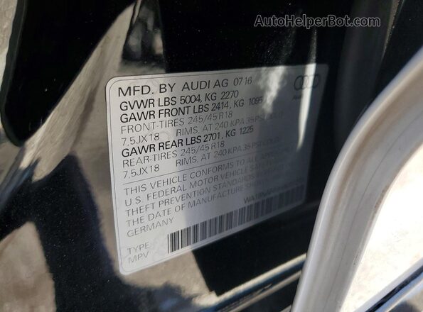 WA18NAF49HA037228 2017 AUDI A4 White Engine compartment view