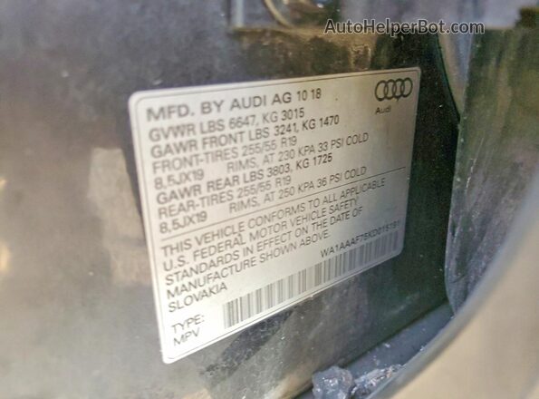 WA1AAAF75KD015191 2019 AUDI Q7 Black 