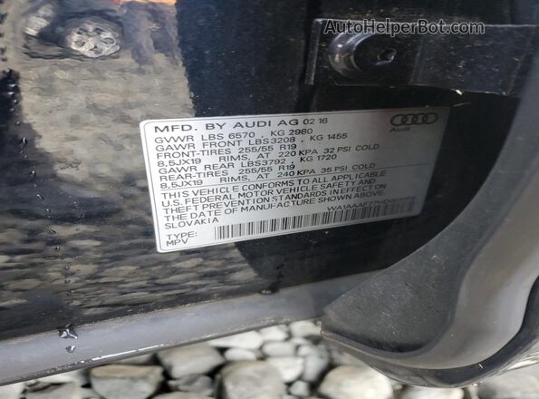 WA1AAAF77HD009109 2017 AUDI Q7 Black Вид наклейки з VIN-кодом