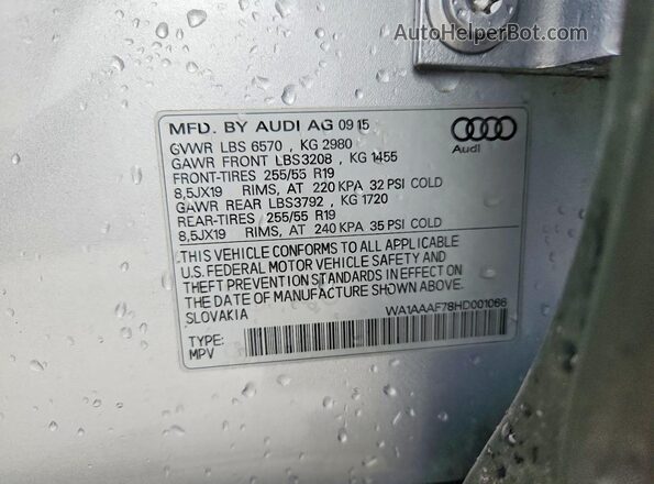WA1AAAF78HD001066 2017 AUDI Q7 Silver სალონის 360-გრადუსიანი ხედი