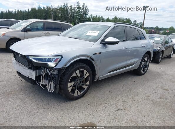 WA1AAAGE0NB007464 2022 AUDI E-TRON Silver Առջևի ձախ երեք քառորդ տեսարան